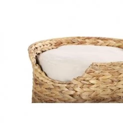 Beau Rivage Paniers Et Corbeilles Panier Rond Pour Chat En Jonc De Mer Coussins écru -Accessoires de cheminée Soldes panier rond pour chat en jonc de mer coussins ecru 5
