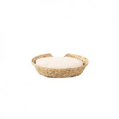 Beau Rivage Paniers Et Corbeilles Panier Rond Pour Chien Et Chat En Jacinthe D'eau Coussin écru -Accessoires de cheminée Soldes panier rond pour chien et chat en jacinthe d eau coussin ecru 10