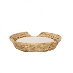 Beau Rivage Paniers Et Corbeilles Panier Rond Pour Chien Et Chat En Jacinthe D'eau Coussin écru -Accessoires de cheminée Soldes panier rond pour chien et chat en jacinthe d eau coussin ecru 11