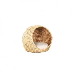 Beau Rivage Paniers Et Corbeilles Panier Rond Pour Chien Et Chat En Jacinthe D'eau Coussin écru -Accessoires de cheminée Soldes panier rond pour chien et chat en jacinthe d eau coussin ecru 3