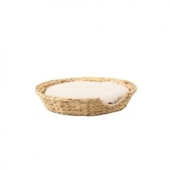 Beau Rivage Paniers Et Corbeilles Panier Rond Pour Chien Et Chat En Jacinthe D'eau Coussin écru -Accessoires de cheminée Soldes panier rond pour chien et chat en jacinthe d eau coussin ecru 9