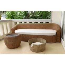 Beau Rivage Paniers Et Corbeilles Panier Rond Pour Chien Et Chat En Jonc De Mer Coussin écru -Accessoires de cheminée Soldes panier rond pour chien et chat en jonc de mer coussin ecru 2