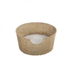 Beau Rivage Paniers Et Corbeilles Panier Rond Pour Chien Et Chat En Jonc De Mer Coussin écru