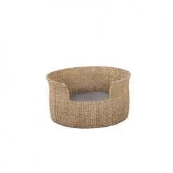 Beau Rivage Paniers Et Corbeilles Panier Rond Pour Chien Et Chat En Jonc De Mer Coussin Gris -Accessoires de cheminée Soldes panier rond pour chien et chat en jonc de mer coussin gris 4