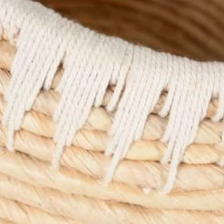 Grenier Alpin Paniers Et Corbeilles Panier Rond Tressage Abaca Et Corde (set De 2) -Accessoires de cheminée Soldes panier rond tressage abaca et corde set de 2 2