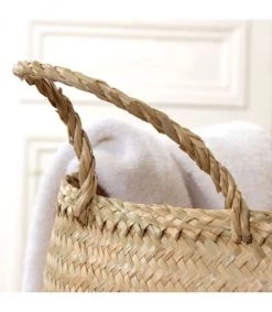 Casâme Paniers Et Corbeilles Panier Rond Tressé Jonc De Mer En Sequin - Argent -Accessoires de cheminée Soldes panier rond tresse jonc de mer en sequin argent 2