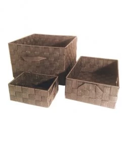 Casâme Paniers Et Corbeilles Panier Sangle 2 Poignées Coloris Taupe - 18,5 X 14 X H8cm -Accessoires de cheminée Soldes panier sangle 2 poignees coloris taupe 18 5 x 14 x h8cm 2