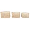 Grenier Alpin Paniers Et Corbeilles Panier Tressage Abaca (set De 3) -Accessoires de cheminée Soldes panier tressage abaca set de 3