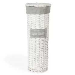 Maisons Du Monde Paniers Et Corbeilles Panier Tressé à Papier Toilette Blanc H 47 Cm -Accessoires de cheminée Soldes panier tresse a papier toilette blanc h 47 cm 1000 10 9 140311 1 1