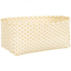 Maisons Du Monde Paniers Et Corbeilles Panier Tressé En Polyéthylène Jaune Et écru