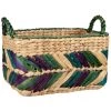 Maisons Du Monde Paniers Et Corbeilles Panier Tressé Main En Fibre Végétale Beige, Verte Et Violette -Accessoires de cheminée Soldes panier tresse main en fibre vegetale beige verte et violette 1000 2 40 223654 1