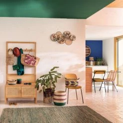 Maisons Du Monde Paniers Et Corbeilles Panier Tressé Main En Fibre Végétale Beige, Verte Et Violette -Accessoires de cheminée Soldes panier tresse main en fibre vegetale beige verte et violette 1000 2 40 223654 2