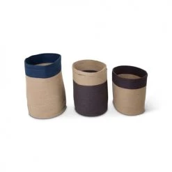 Grenier Alpin Paniers Et Corbeilles Paniers Bicolores (set De 3) -Accessoires de cheminée Soldes paniers bicolores set de 3 2