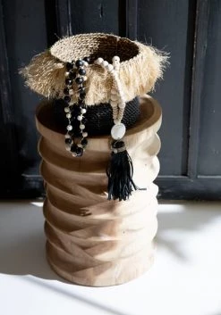 Bazar Bizar Paniers Et Corbeilles Paniers En Bambou Et Raphia Naturel Noir Lot De 3 -Accessoires de cheminée Soldes paniers en bambou et raphia naturel noir lot de 3 2