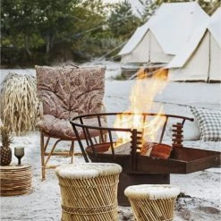 Madam Stoltz Paniers Et Corbeilles Paniers En Bambou - Lot De 2 -Accessoires de cheminée Soldes paniers en bambou lot de 2 3