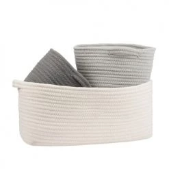 Maisons Du Monde Paniers Et Corbeilles Paniers En Coton Tricolore (x3)