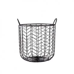 Villa Collection Paniers Et Corbeilles Paniers En Fer Noir - Lot De 3 -Accessoires de cheminée Soldes paniers en fer noir lot de 3 2