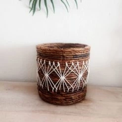 My Bliss Home Paniers Et Corbeilles Paniers En Feuille De Bananier X3 -Accessoires de cheminée Soldes paniers en feuille de bananier x3 11