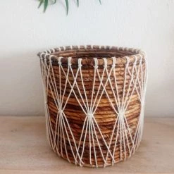 My Bliss Home Paniers Et Corbeilles Paniers En Feuille De Bananier X3 -Accessoires de cheminée Soldes paniers en feuille de bananier x3 2