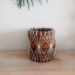 My Bliss Home Paniers Et Corbeilles Paniers En Feuille De Bananier X3 -Accessoires de cheminée Soldes paniers en feuille de bananier x3 3