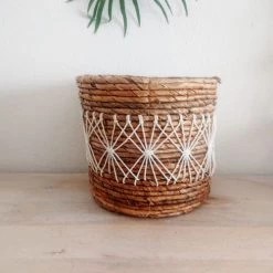My Bliss Home Paniers Et Corbeilles Paniers En Feuille De Bananier X3 -Accessoires de cheminée Soldes paniers en feuille de bananier x3 9