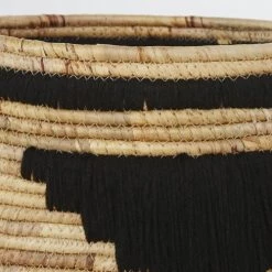 Maisons Du Monde Paniers Et Corbeilles Paniers En Fibre Végétale Beige Et Noir (X2) -Accessoires de cheminée Soldes paniers en fibre vegetale beige et noir x2 1000 10 10 210504 2