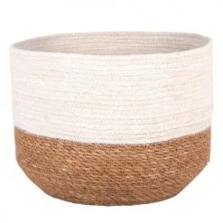 Maisons Du Monde Paniers Et Corbeilles Paniers En Fibre Végétale Coloris Blanc Et Naturel (x2) -Accessoires de cheminée Soldes paniers en fibre vegetale coloris blanc et naturel x2 1000 5 10 207388 2
