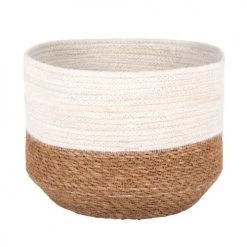 Maisons Du Monde Paniers Et Corbeilles Paniers En Fibre Végétale Coloris Blanc Et Naturel (x2) -Accessoires de cheminée Soldes paniers en fibre vegetale coloris blanc et naturel x2 1000 5 10 207388 3