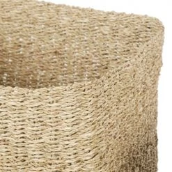 Maisons Du Monde Paniers Et Corbeilles Paniers En Jonc De Mer Beige Tressé Main (x2) -Accessoires de cheminée Soldes paniers en jonc de mer beige tresse main x2 1000 11 9 219974 2
