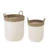 Maisons Du Monde Paniers Et Corbeilles Paniers En Papier Et Jonc De Mer Blanc Et Marron (x2) -Accessoires de cheminée Soldes paniers en papier et jonc de mer blanc et marron x2 1000 15 24 219825 1