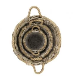 MOYCOR Paniers Et Corbeilles Paniers En Rotin Et Corde (x3) -Accessoires de cheminée Soldes paniers en rotin et corde x3 5