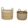Maisons Du Monde Paniers Et Corbeilles Paniers En Rotin Tressé Main Blanc (x2) -Accessoires de cheminée Soldes paniers en rotin tresse main blanc x2 1000 16 37 220166 1