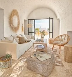 Maisons Du Monde Paniers Et Corbeilles Paniers En Rotin Tressé Main Blanc (x2) -Accessoires de cheminée Soldes paniers en rotin tresse main blanc x2 1000 16 37 220166 4