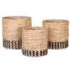 Wadiga Paniers Et Corbeilles Paniers Ronds Tressés En Jacinthe D'eau H35/40/45cm - Lot De 3 -Accessoires de cheminée Soldes paniers ronds tresses en jacinthe d eau h35 40 45cm lot de 3