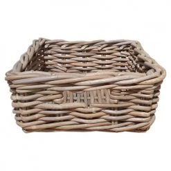 Meubletmoi Paniers Et Corbeilles Petit Panier Carré En Kubu Naturel Tressé -Accessoires de cheminée Soldes petit panier carre en kubu naturel tresse 3