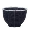My Bliss Home Paniers Et Corbeilles Petit Pot Noir Et Blanc En Perles De Verre 10x13 Cm -Accessoires de cheminée Soldes petit pot noir et blanc en perles de verre 10x13 cm