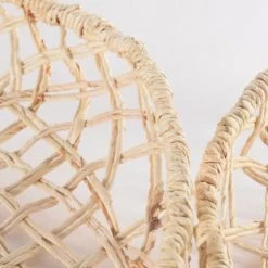 Grenier Alpin Paniers Et Corbeilles Plateaux En Tressage Abaca -Accessoires de cheminée Soldes plateaux en tressage abaca 3