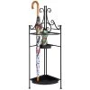 Esschert Design Paniers Et Corbeilles Porte Parapluie D'angle Pliable Métal Noir -Accessoires de cheminée Soldes porte parapluie d angle pliable metal noir