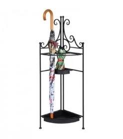 Esschert Design Paniers Et Corbeilles Porte Parapluie D'angle Pliable Métal Noir