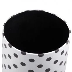 Mobili Rebecca Paniers Et Corbeilles Porte Parapluie Rond à Pois En Toile Bois Noire Et Blanche -Accessoires de cheminée Soldes porte parapluie rond a pois en toile bois noire et blanche 3