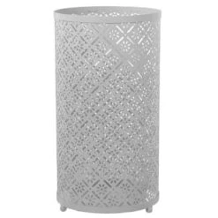 Wadiga Paniers Et Corbeilles Porte Parapluie Rond En Métal Ajouré Noir 24x45cm -Accessoires de cheminée Soldes porte parapluie rond en metal ajoure blanc 24x45cm 6