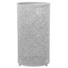 Wadiga Paniers Et Corbeilles Porte Parapluie Rond En Métal Ajouré Blanc 24x45cm -Accessoires de cheminée Soldes porte parapluie rond en metal ajoure blanc 24x45cm 7