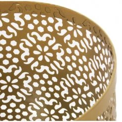 Wadiga Paniers Et Corbeilles Porte Parapluie Rond En Métal Ajouré Doré 24x45cm -Accessoires de cheminée Soldes porte parapluie rond en metal ajoure dore 24x45cm 3