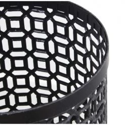 Wadiga Paniers Et Corbeilles Porte Parapluie Rond En Métal Ajouré Gris 20x45cm -Accessoires de cheminée Soldes porte parapluie rond en metal ajoure gris 20x45cm 2