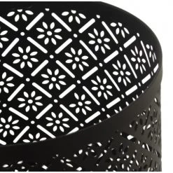 Wadiga Paniers Et Corbeilles Porte Parapluie Rond En Métal Ajouré Noir 24x45cm -Accessoires de cheminée Soldes porte parapluie rond en metal ajoure noir 24x45cm 2