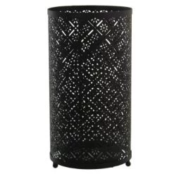 Wadiga Paniers Et Corbeilles Porte Parapluie Rond En Métal Ajouré Blanc 24x45cm -Accessoires de cheminée Soldes porte parapluie rond en metal ajoure noir 24x45cm 4