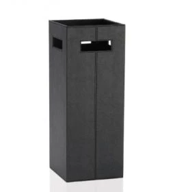 Wadiga Paniers Et Corbeilles Porte-parapluies Carré En Similicuir Noir -Accessoires de cheminée Soldes porte parapluies carre en similicuir noir 1