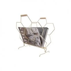 Present Time Paniers Et Corbeilles Porte-revues Nid D'abeille Or -Accessoires de cheminée Soldes porte revues nid d abeille or 4