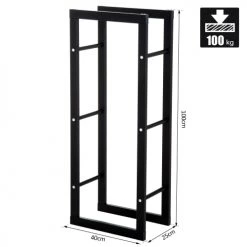 Homcom Accessoires De Cheminée Range Bûches Design Contemporain Rectangulaire H100 Cm Métal Noir -Accessoires de cheminée Soldes range buches design contemporain rectangulaire h100 cm metal noir 2