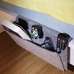 Kikkerland Boîtes Rangement Côté De Lit En Feutre XL -Accessoires de cheminée Soldes rangement cote de lit en feutre xl 4